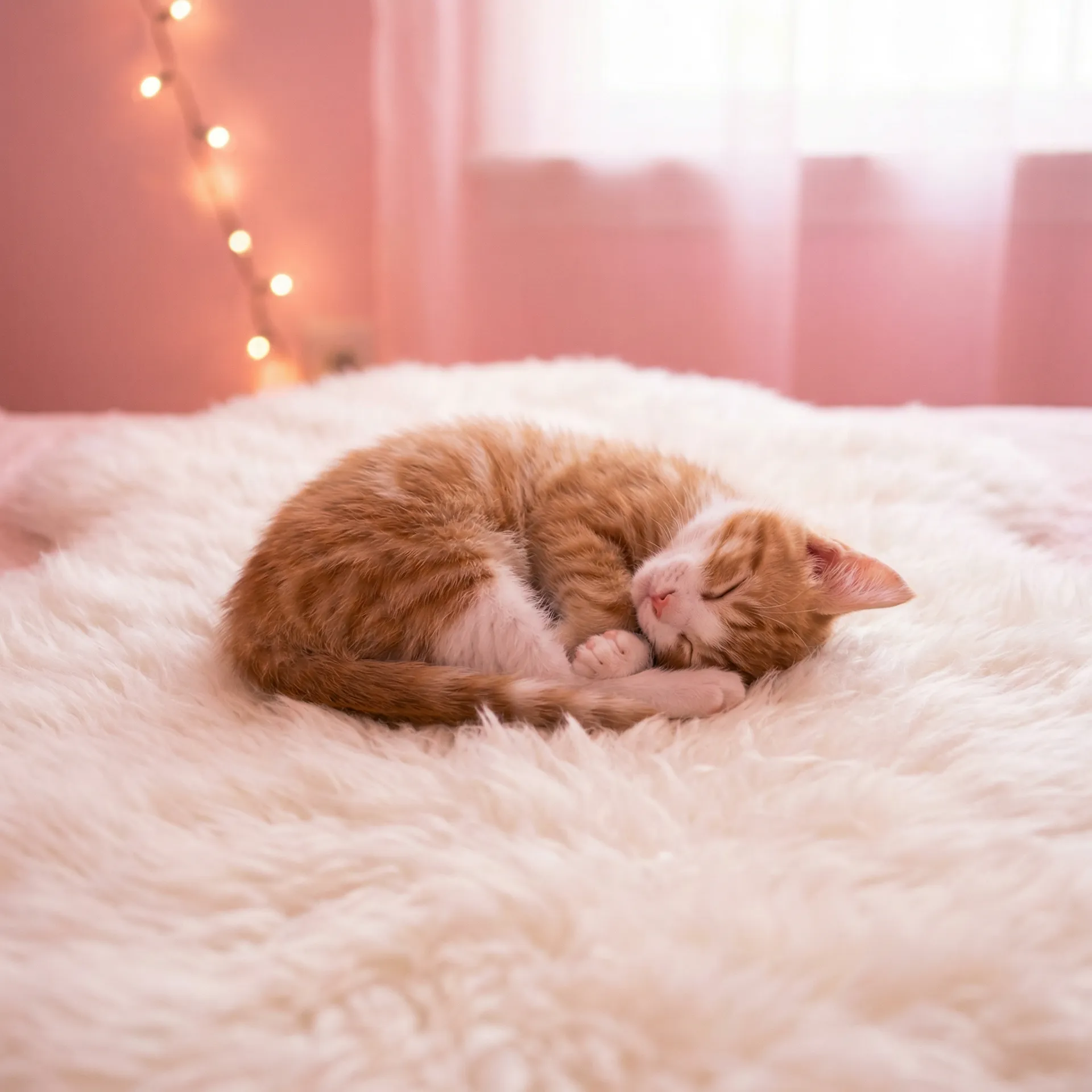 小猫蜷成一团入睡 - 林智慧电影