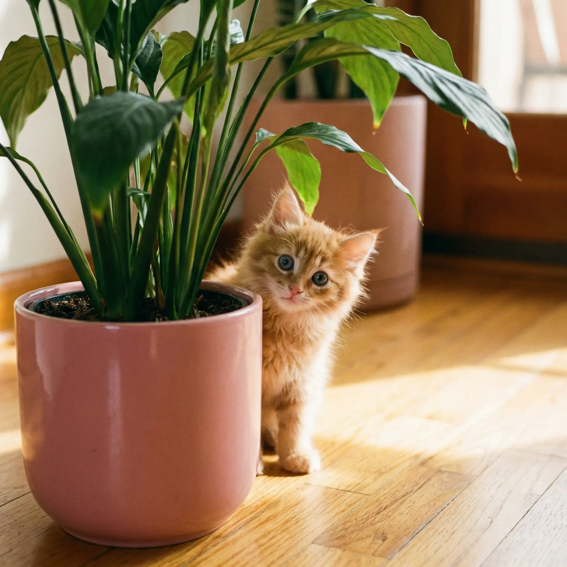 小猫从花盆后探头 - 林智慧电影
