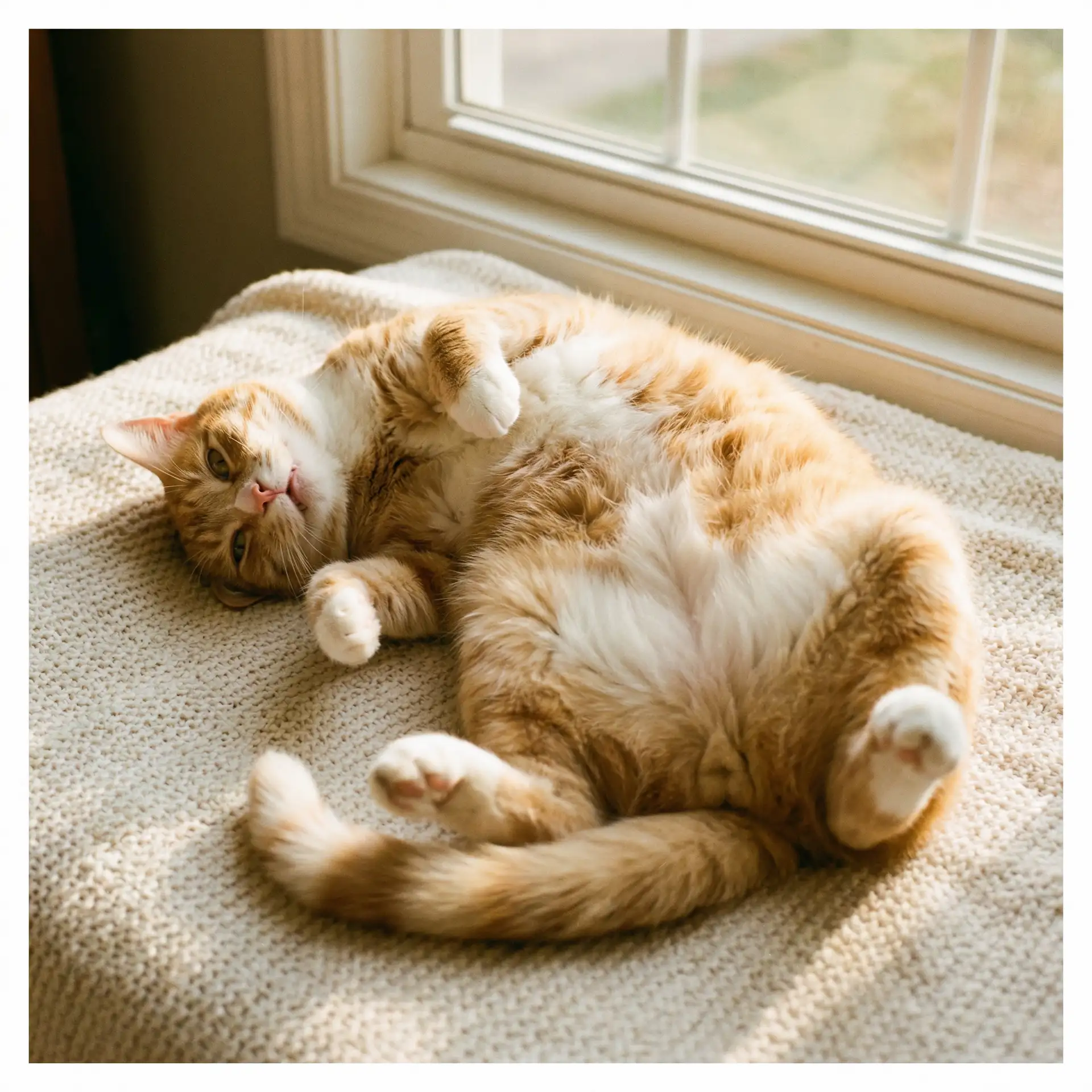 猫咪仰躺露出肚皮 - 林智慧电影